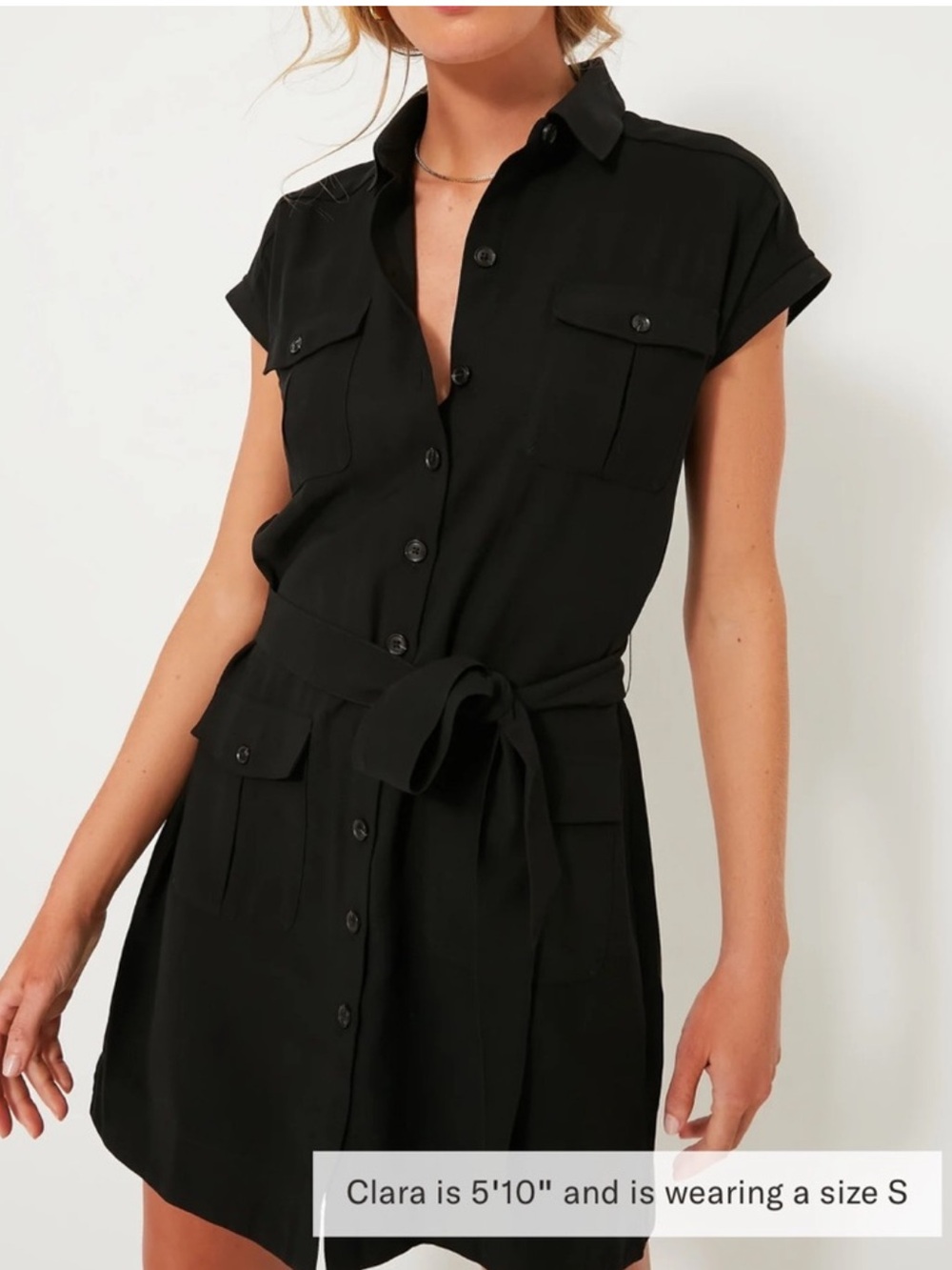 Tuckernuck Black Hugo Belted Shirt Dress